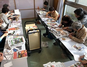 新聞ちぎり絵講座1